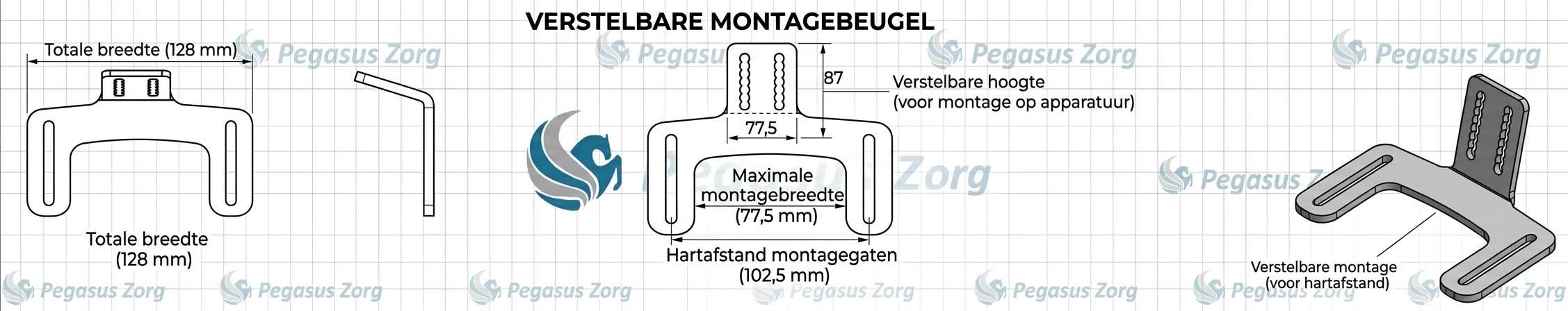 Werkbladhouder dubbele insteek verstelbaar set, 22mm, (steek 102.5mm) - Afbeelding 3