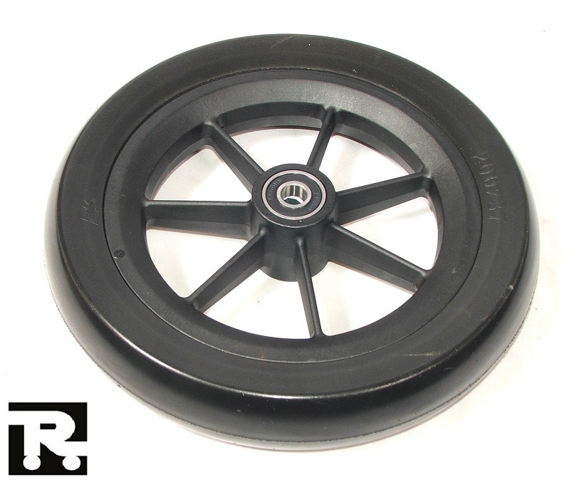 Wiel 200 x 37 (8") PU band, dual hardness (grijze velg/zwarte band)