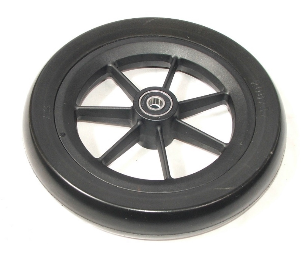 Wiel 200 x 37 (8") PU band, dual hardness (grijze velg/zwarte band) - Afbeelding 3